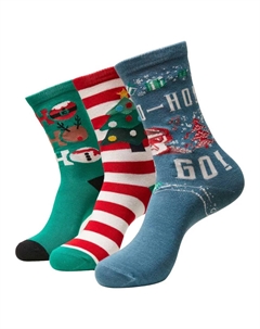 Носки Ho Ho Ho Christmas 3 pairs, разноцветный Urban classics