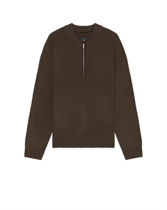 Clarkson свитер с четвертной молнией смешанной техники, коричневый Rag & bone