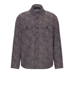 Жаккардовая верхняя рубашка из смеси шерсти, цвет night logo wave Scotch&soda