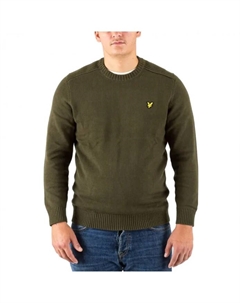 Оливковая толстовка с круглым вырезом, зеленый Lyle & scott