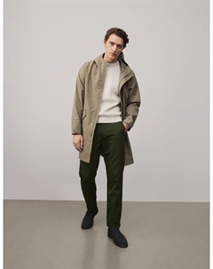 Великолепные облегающие брюки-чинос из твила, темный хаки Marks & spencer