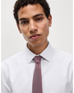 Рубашка и галстук из смеси хлопка, легко поддающаяся глажке, стандартного кроя, белый Marks & spencer