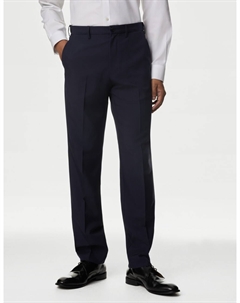 Брюки обычного кроя для больших и высоких с активной талией, темно-синий Marks & spencer