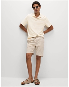 Рубашка поло с текстурой из хлопка, экрю Marks & spencer