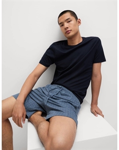 Пижамный комплект из чистого хлопка с фуляром, синий Marks & spencer