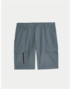 Текстурированные шорты для треккинга из рипстопа с защитой от штормов, цвет Petrol Marks & spencer