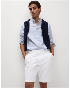Эластичные шорты-чиносы Regular Fit, белый Marks & spencer
