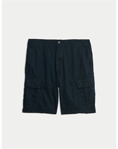 Легкие шорты-карго из чистого хлопка, темно-синий Marks & spencer