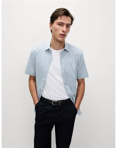 Рубашка классического кроя из чистого хлопка с принтом, синий Marks & spencer