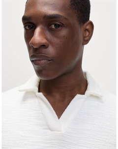 Рубашка поло с текстурой из хлопка, слоновая кость Marks & spencer