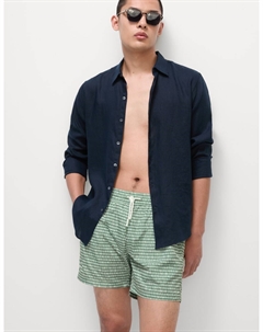 Быстросохнущие шорты для плавания с геометрическим принтом, зеленый Marks & spencer