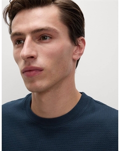 Свободная футболка из чистого хлопка с вафельной текстурой, темно-синий Marks & spencer