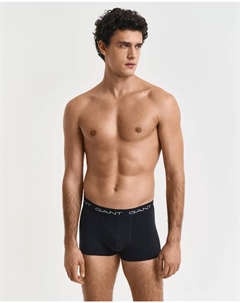 Комплект из трех мужских укороченных трикотажных боксеров с надписью на талии, черный Gant