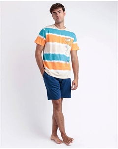 Мужская короткая бежевая трикотажная пижама, бежевый Admas