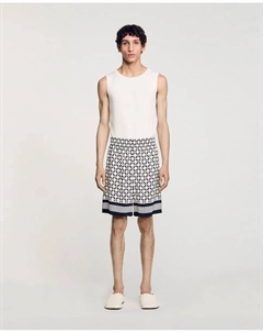 Мужские шорты-бермуды с жидким принтом, бежевый Sandro