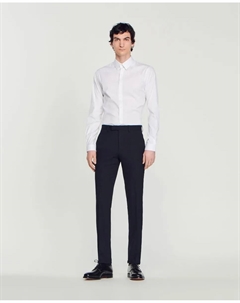 Мужские облегающие брюки из шерстяного костюма темно-синего цвета, тёмно-синий Sandro