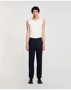 Мужские шерстяные костюмные брюки, синий Sandro