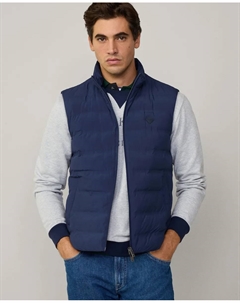 Мужской стеганый жилет с застежкой-молнией, тёмно-синий Hackett