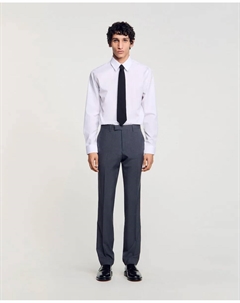 Мужские шерстяные костюмные брюки, серый Sandro