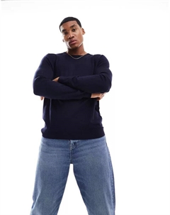 Темно-синий вязаный джемпер с круглым вырезом Only & sons