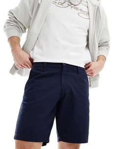 Темно-синие эластичные шорты чинос узкого кроя Design стандартной длины Asos