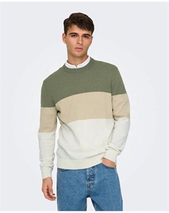 Мужской свитер с круглым вырезом, стандартного кроя, белый Only & sons