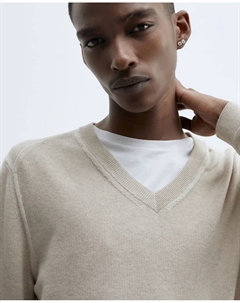 Тонкий свитер с V-образным вырезом, цвет Crudo Сфера