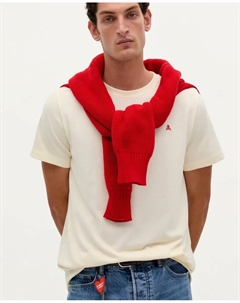 Мужская хлопковая футболка прямого кроя, кремовый Scalpers