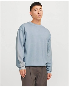 Мужская однотонная толстовка с длинными рукавами и круглым вырезом, голубой Jack & jones