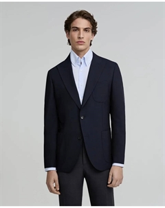 Мужской шерстяной пиджак с воротником-лацканом, синий Scalpers