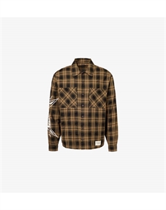 Представляем свободную рубашку из хлопковой смеси с клетчатым принтом x Metallica, цвет tobacco Represent