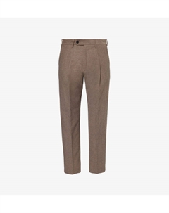 Брюки классического кроя с зауженными штанинами из смеси хлопка и шерсти с двумя накладными карманами, коричневый Paul smith