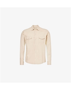 Рубашка из замши и кожи классического кроя с трикотажными вставками, цвет sabbia e sabbia Eleventy