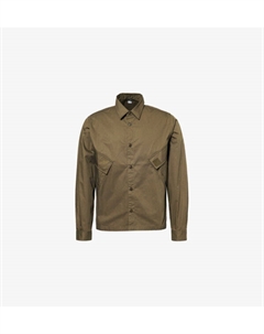 Рубашка из хлопка классического кроя из габардина с нашивкой-логотипом, зеленый C.p. company