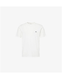 Футболка прямого кроя из хлопкового джерси с логотипом-нашивкой, белый C.p. company