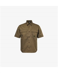 Рубашка из хлопка классического кроя из габардина с нашивкой-логотипом, зеленый C.p. company