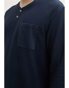 Топ с длинными рукавами PLUS HENLEY, темно-синий Tom tailor