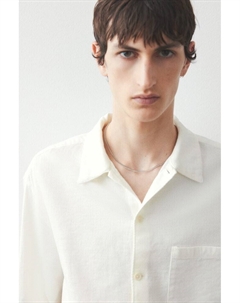 Рубашка со структурой, прямого кроя, белый H&m