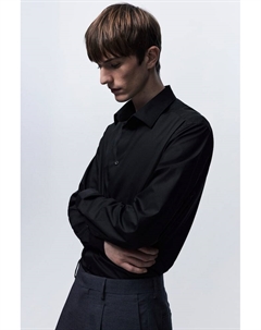 Эластичная рубашка облегающего кроя, черный H&m