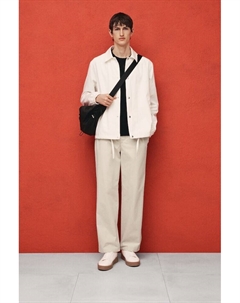 Брюки из поплина свободного кроя, бежевый H&m