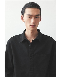 Рубашка из хлопкового твила классического кроя, черный H&m