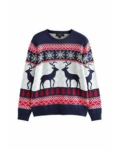 Джемпер MATCHING FAMILY CHRISTMAS FAIR ISLE PATTERN REINDEER, синий Next