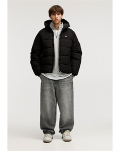 Зимняя куртка HOODED PUFFER, черный Pull & bear