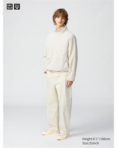 Широкие брюки-чинос, цвет 30 бежевый Uniqlo