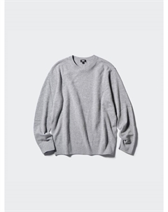 Кашемировый джемпер с круглым вырезом, цвет 03 серый Uniqlo