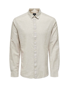 Рубашка "Кайден", приталенного кроя, длинные рукава, воротник "Кент", мужская, цвет 202231 Chinchilla Only & sons