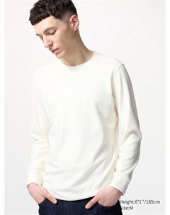Лонгслив Heattech с круглым вырезом, очень теплый, белый Uniqlo