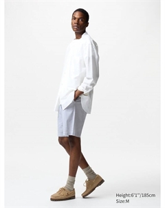 Шорты easy stretch сатиновая ткань, цвет 64 синий Uniqlo