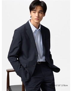 Пиджак Airsense шерстяная, темно-синий Uniqlo