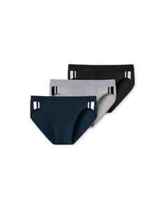 Мужские трусы, набор из 3 шт - Трусы Rio 95/5, хлопок стрейч, боковые полоски, цвет Schwarz/grau/dunkelblau Schiesser